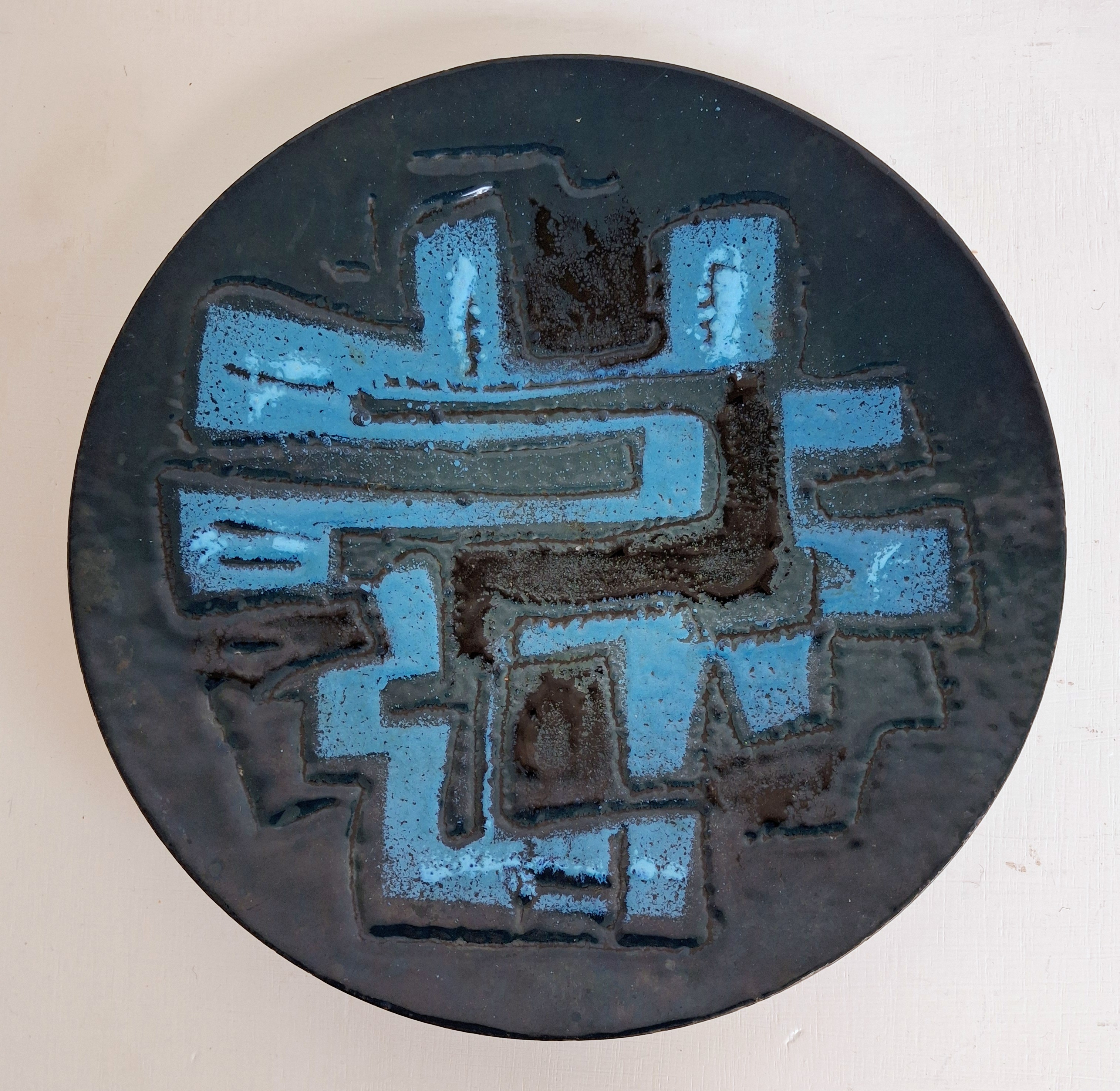 Richard Braun - Een blauwe modernistisch geemailleerde metalen schaal kopen? Bied vanaf 25!
