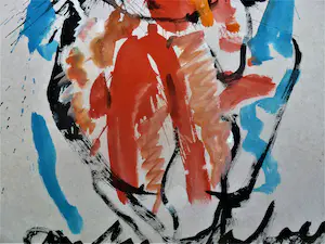 Anton Heyboer - Moeder en kind De oermoeder Kleurrijke krachtige schildering . kopen? Bied vanaf 280!