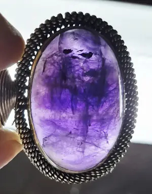 Vintage deze nieuwe prachtige zilveren hanger met grote Amethist kopen? Bied vanaf 80!