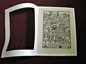 Renzo Sommaruga - Grote Houtsnede - Zeer kleine oplage (25) - Stadsgezicht Verona - gesigneerd kopen? Bied vanaf 49!