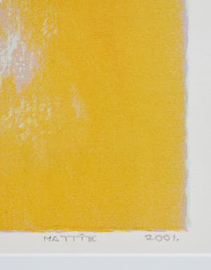 Mattie Schilders - Gele rotsen als wolken om een bergtop - Ingelijst - Groot kopen? Bied vanaf 50!