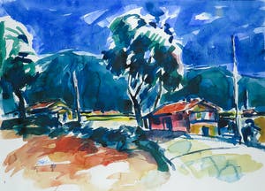 Piet Snoeren - Aquarel, Landschap - Ingelijst kopen? Bied vanaf 1!