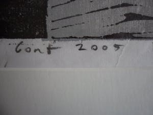 Piet Lont - Houtsnede op Japans papier. Titel. " De Zwijger Amsterdam Oost". kopen? Bied vanaf 40!