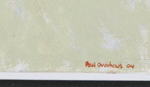 Paul Overhaus - Olieverf op board, Dorpsweg - Ingelijst kopen? Bied vanaf 1!