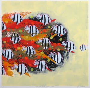 Gino Sauerbier - Zeefdruk, When the moment comes - Ingelijst kopen? Bied vanaf 40!