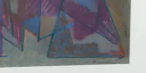 Klaas Boonstra - Pasteltekening, Abstracte compositie - Ingelijst kopen? Bied vanaf 150!