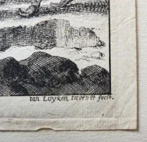 Jan Luyken - Twee gravures. Liefdesmaaltijd. Begraven der Laplanders.. kopen? Bied vanaf 20!