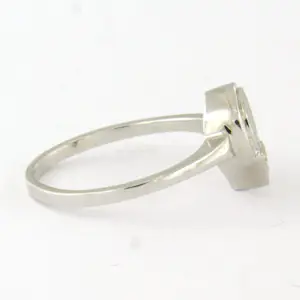 14k witgouden ring met een 8 kant geslepen diamant tot 0.01ct kopen? Bied vanaf 160!