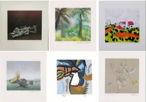 Gunda Oehm - e.a: collectie van zes handgesigneerde zeefdrukken: Diverse Composities kopen? Bied vanaf 29!