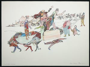 Henri Plaat - Gouache en inkt op papier, Rondtrekkend Gezelschap kopen? Bied vanaf 100!