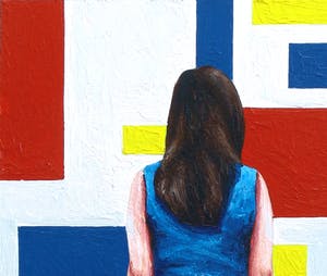 Gerard Boersma - Compositie (Vrouw kijkend naar schilderij van George Vantongerloo) kopen? Bied vanaf 75!