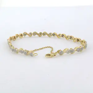 18k bicolour gouden armband met single cut geslepen diamant 1.20ct - 17cm kopen? Bied vanaf 1250!