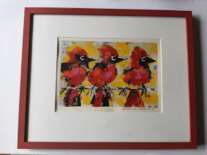 Willem van Scheijndel - Zeefdruk, titel 3 vogeltjes. kopen? Bied vanaf 40!