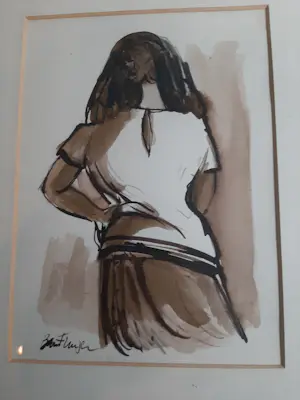 Cees Bantzinger - Aquarel, 4 portreten van mensen kopen? Bied vanaf 40!