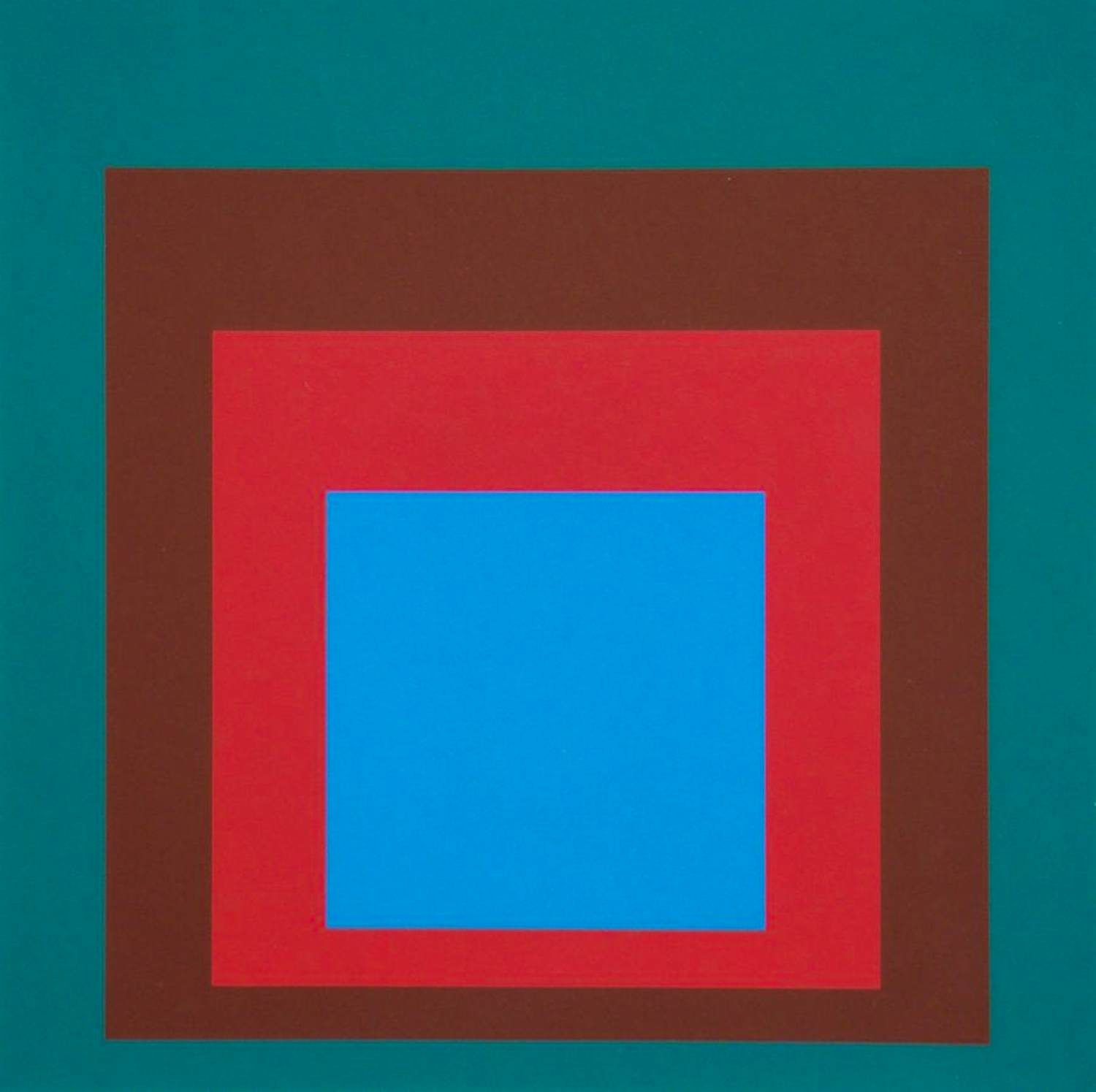 Josef Albers - Hommage aan het Plein - Beschermd Blauw - Zeefdruk - 1977 kopen? Bied vanaf 180!