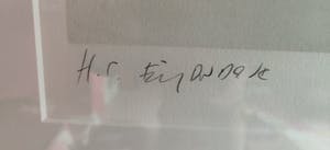 Fon Klement - Rose sur fond bleu - H.C.eigendruk kopen? Bied vanaf 195!