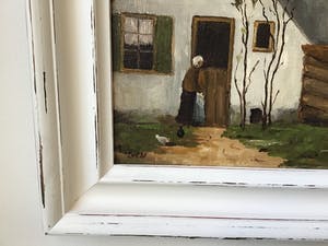 Niet of onleesbaar gesigneerd - Eenvoudig boerenerf. kopen? Bied vanaf 1!