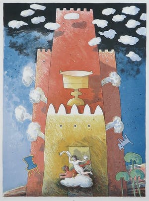 Gert Strengholt - Litho, Storm in Huis, Ingelijst kopen? Bied vanaf 1!