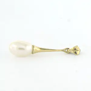 14k geel gouden hanger met een parel - afm. 2.5 cm x 5.9 mm kopen? Bied vanaf 70!