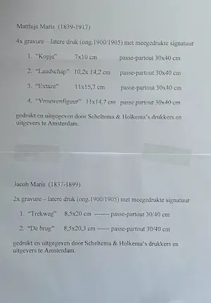 Matthijs Maris - Zes gravures van de gebroeders Maris kopen? Bied vanaf 1!