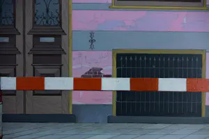 Kees Balvers - Acryl op doek, Vijf poppen voor een raam - Ingelijst kopen? Bied vanaf 100!