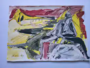 Peter Diem - Gemengde techniek - 1994 - Uniek verkocht voor € 75!