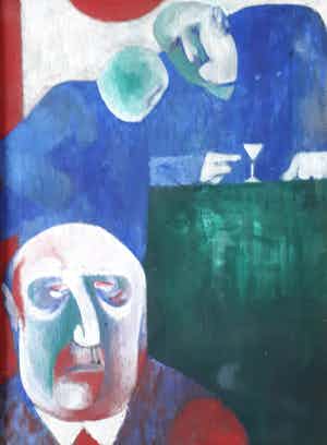 Niet of onleesbaar gesigneerd - Henk van Reeuwijk - Café Willem Slok Utrecht verkocht voor € 1!