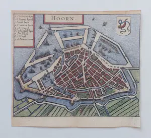 Ludovico Guicciardini - Hoorn Oude Kaart Gravure Plattegrond 1652 kopen? Bied vanaf 50!