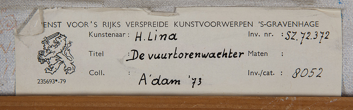 Rik Lina - De Vuurtorenwachter - Olieverf op doek - BKR Amsterdam, 1973 kopen? Bied vanaf 20!