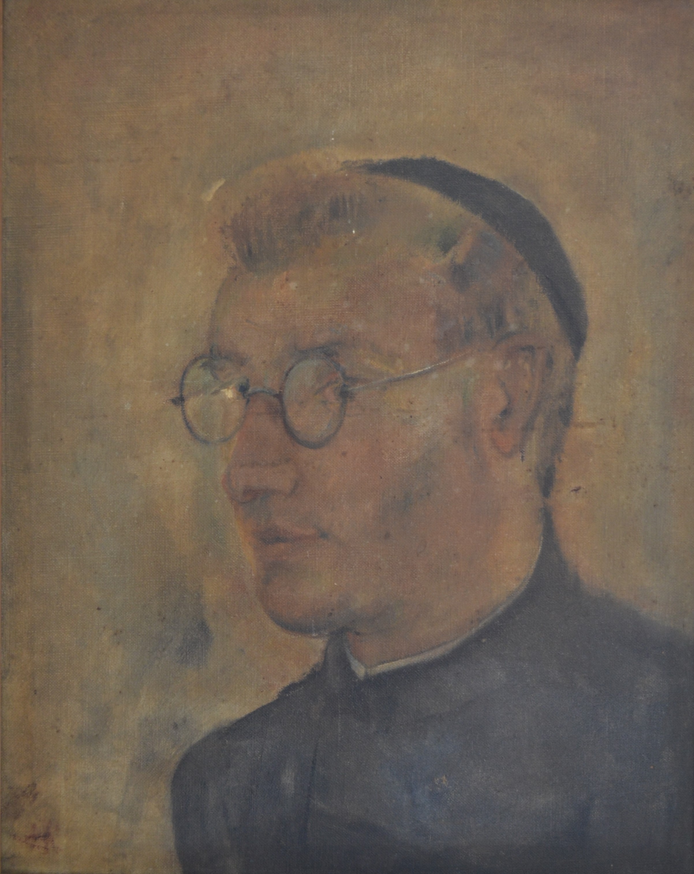 Niet of onleesbaar gesigneerd - Hollands school (20ste eeuw) - Portret priester - olieverf op doek kopen? Bied vanaf 1!