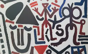 A.R. Penck - nach 'Die Zukunft des Emigranten', großes Farboffset (1991), im Druck signiert kopen? Bied vanaf 68!