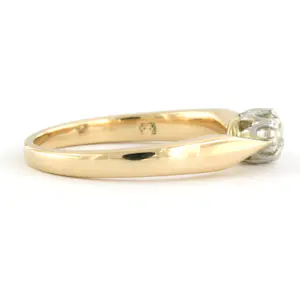 14k gouden gouden solitair ring met bolsjewiek geslepen diamant tot. 0,25ct kopen? Bied vanaf 310!