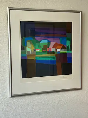 Ton Schulten - Ton Schulten - Zeefdruk - Boerenhoeve - Ingelijst kopen? Bied vanaf 400!