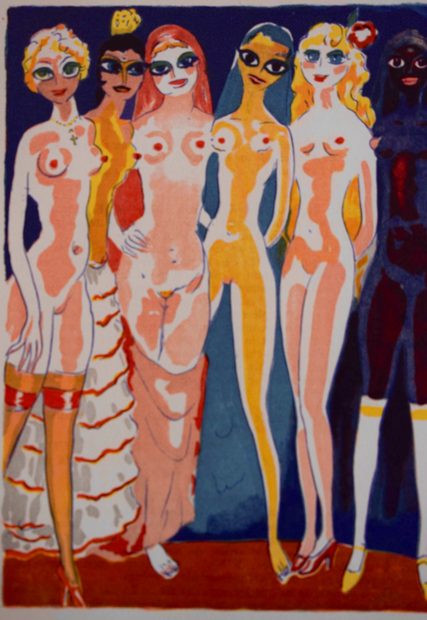 Kees van Dongen - Houtgravure - Les six adolescentes verkocht voor € 50!