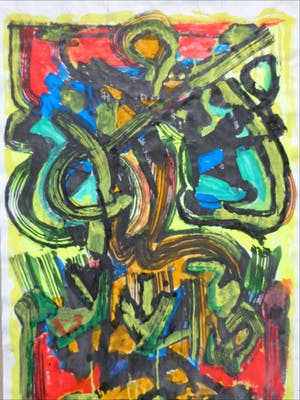 Ernst Vijlbrief - ABSTRACTIE / OLIEVERF PAPIER / 98x64cm / SIG / 1995 kopen? Bied vanaf 1!