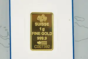 6 - Een zgan fijn-gouden 999.9 baartje - fa. Pamp SA Zwitserland-  geseald kaufen? Bieten Sie von 55!