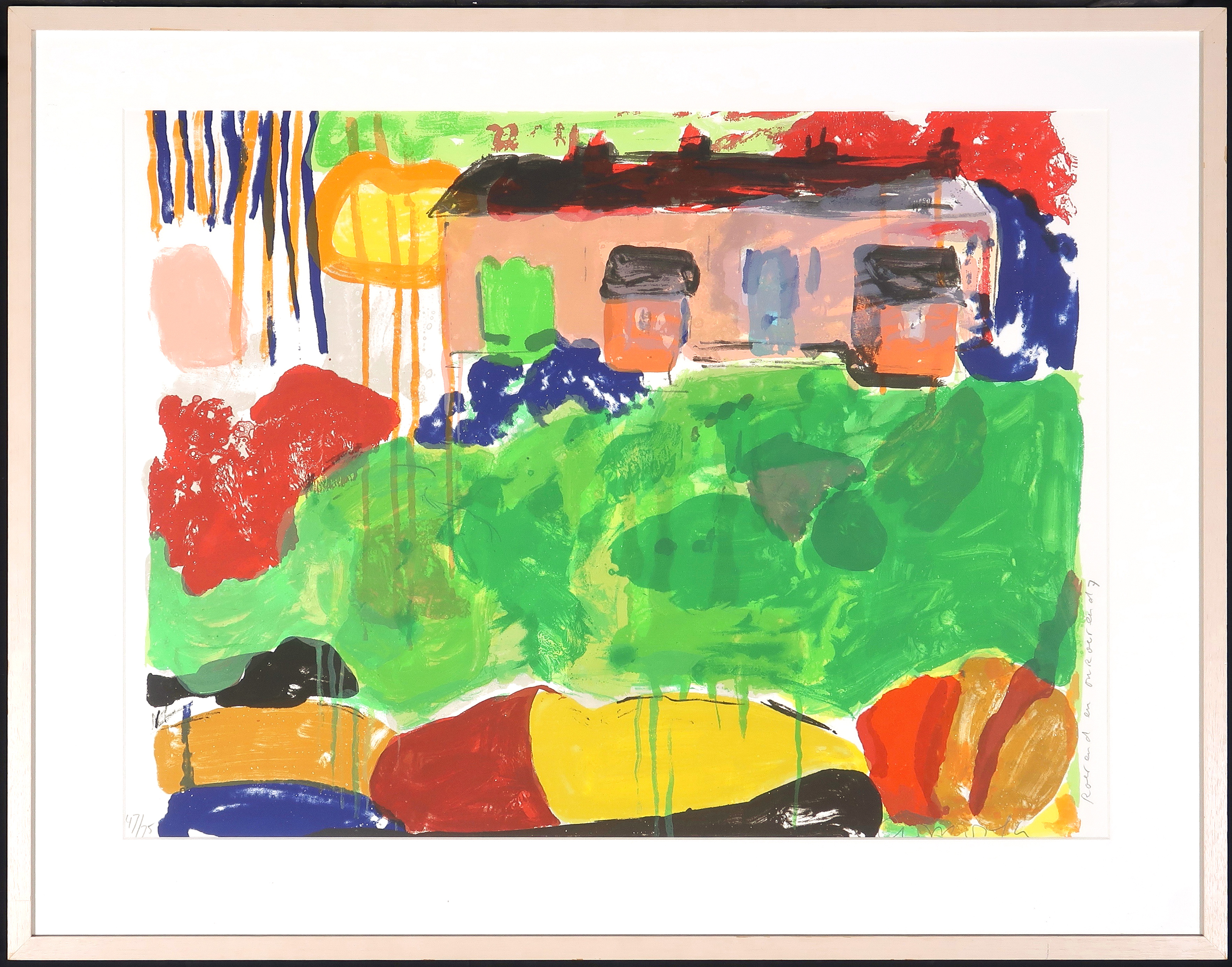 Cees Dolk - Zeefdruk, Roerend en onroerend 7 - Ingelijst verkocht voor € 35!