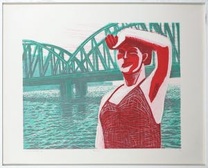 Wendelien Schonfeld - Houtsnede, Rotterdam - Ingelijst kopen? Bied vanaf 50!