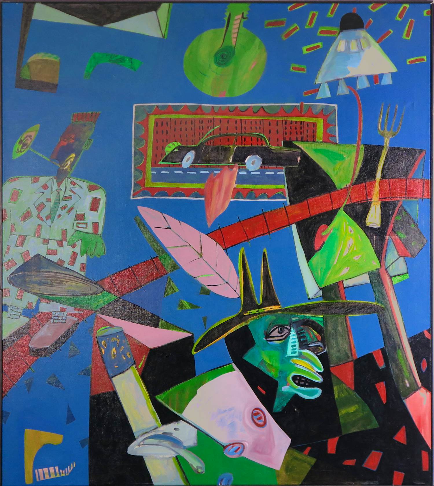 Mark van Overbeeke - Acryl op doek, Stomme film - Ingelijst (Zeer Groot) kopen? Bied vanaf 200!