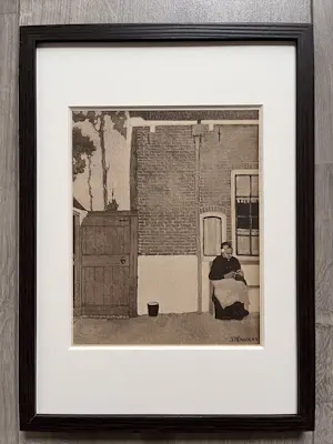 Jan Mankes - Originele Heliogravure Breiend Vrouwtje 1923 kopen? Bied vanaf 135!