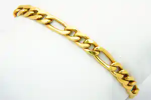 Mooie 18 karaats gouden unisex armband - Figaro model/schakel - gekeurd verkocht voor € 370!