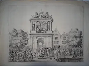 AcheterSalomon Savery - Straattaferelen bij bezoek Maria de' Medici aan Amsterdam. 1638? Enchérissez de 40!
