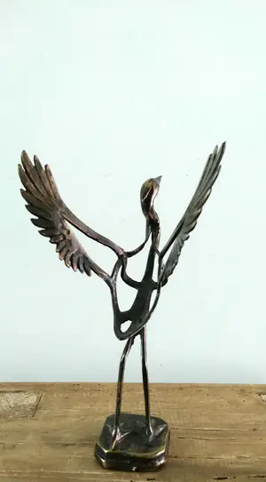 Brons (Onbekend) - opstijgende reiger, brons, abstract kopen? Bied vanaf 69!