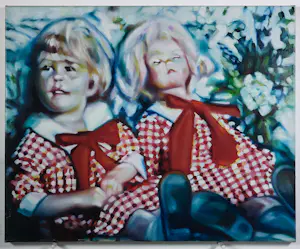 Cisca Bogman - Olieverf op doek, Mijn pop en ik kopen? Bied vanaf 100!