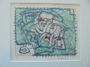 Pierre Alechinsky - Paris, Arrondissement 3 - ingelijste litho - 1983 - oplage 99 kopen? Bied vanaf 600!