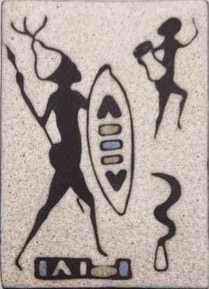 Niet of onleesbaar gesigneerd - Aardewerk, Hanger met 5 tegels van het Afrika Museum kopen? Bied vanaf 10!