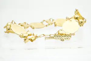 98 - Sierlijke 20 karaats geel-gouden dames armband - muntjes en balletjes kopen? Bied vanaf 780!