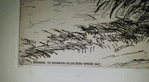 Johan Dijkstra - Ets, Gezicht op Obergum vanaf Winsum kopen? Bied vanaf 50!