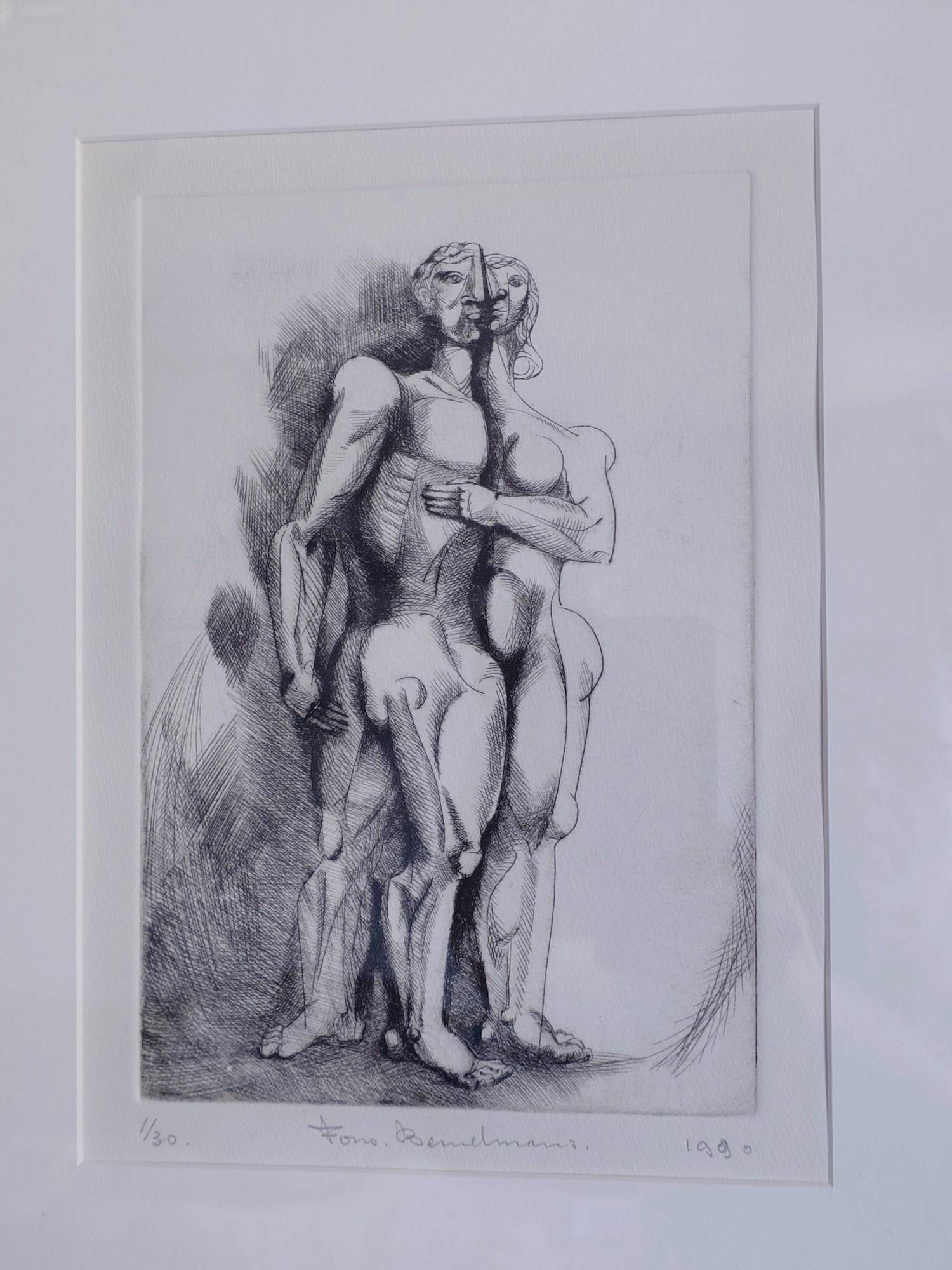 Fons Bemelmans - Ets 1/30 Man en vrouw kopen? Bied vanaf 90!