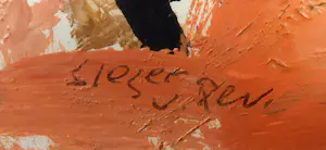 Fred Sieger - Olieverf op papier, Abstracte compositie - Ingelijst kopen? Bied vanaf 1!